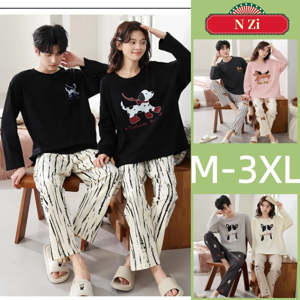 Cặp Đôi Bộ Đồ Ngủ Bộ Đồ Ngủ Nam Nữ Thu Đông Tay Dài Đồ Ngủ Người Phụ Nữ Hoạt Hình Rời Mặc Nhà Mặc Ban Đêm
