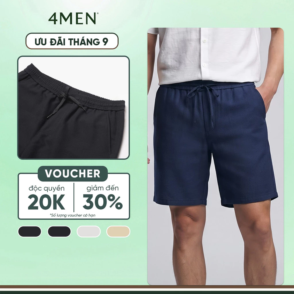 Quần Short Linen Trơn Form Straight QS085 Trẻ Trung, Năng Động, Dễ Phối Đồ