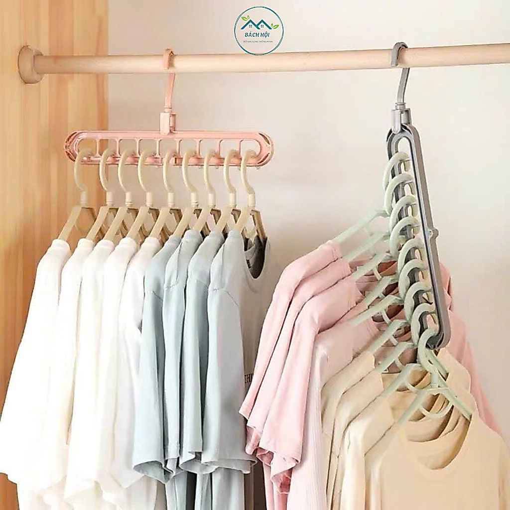 Móc Treo Quần Áo Gấp Gọn Đa Năng, Giá Treo Tiết Kiệm Không Gian Tủ Quần Áo, Xoay 360 Độ Chịu Lực Tốt