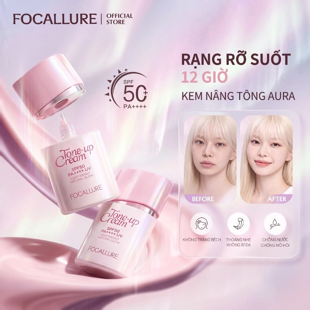 Kem dưỡng tông màu Aura FOCALLURE SPF50 + PA + + + +