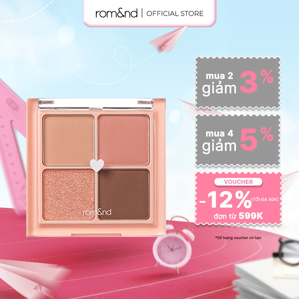 [SVIP] Bảng màu mắt lấp lánh 4 ô Hàn Quốc Romand Better Than Eyes 6.5g
