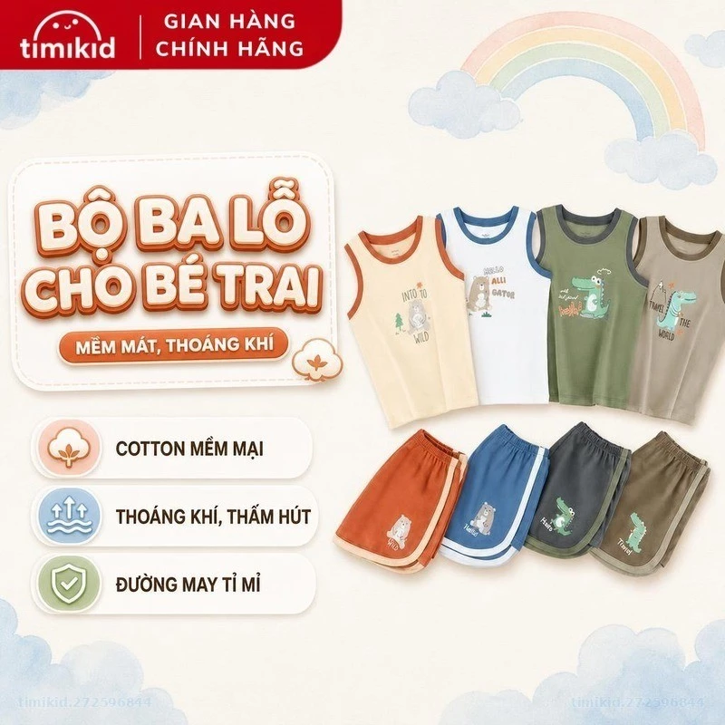 Bộ Quần Áo Ba Lỗ Cho Bé Trai Dokma Cotton Mềm Mát, Thoáng Khí (8-14kg)