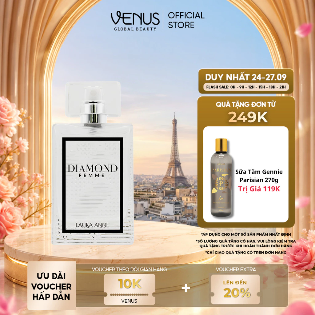 [LIVE ĐỘC QUYỀN] [MUA LÀ CÓ QUÀ] Nước Hoa Nữ Diamond Femme hương sang trọng, quyến rũ 45ml