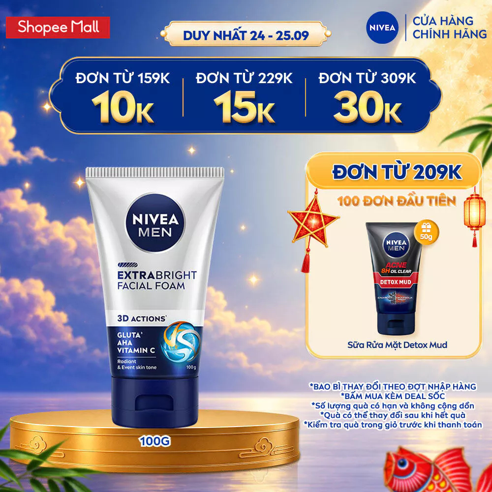 Sữa Rửa Mặt NIVEA MEN Bọt Mịn Giúp Sáng Da | Mờ Thâm Mụn 100g/150g / Sữa Rửa Mặt Nam - 88836/83980