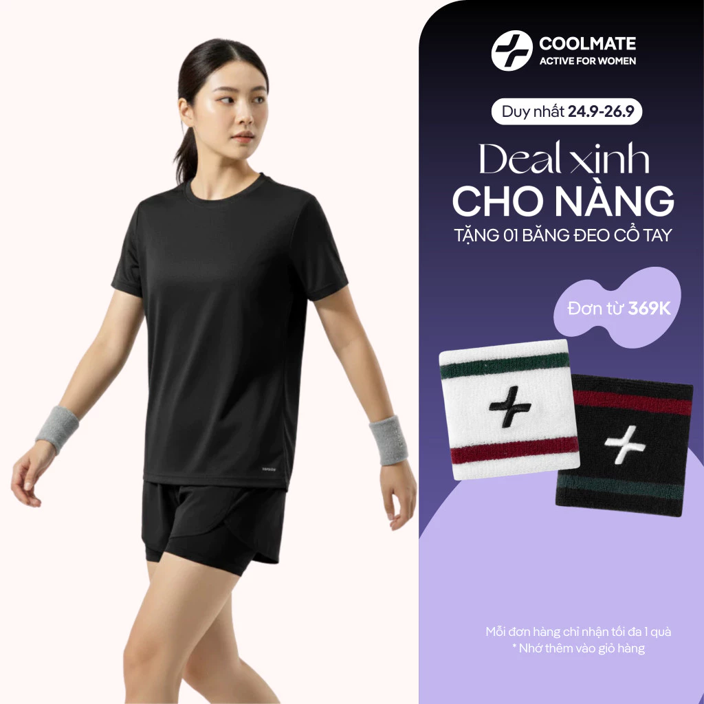 [369K TẶNG QUÀ]Áo thể thao UNISEX Nam Nữ Coolmate basics thoáng khí - Coolmate Active For Women