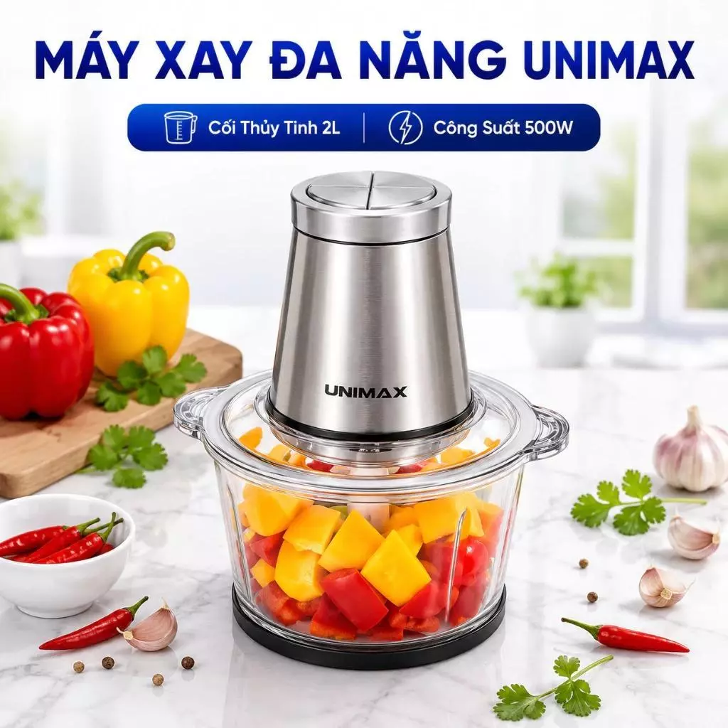 [ LOẠI I ] Máy xay sinh tố UNIMAX , xay thịt cá, xay đá, xay hoa quả, xay đa năng - LỖI LÀ ĐỔI