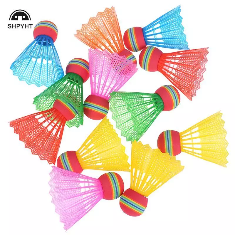 [SHPYHT] 12 Chiếc Cầu Lông EVA Cầu Vồng Đầu Bóng Nylon Lông Cầu Lông Cho Trò Chơi Thể Thao Mới