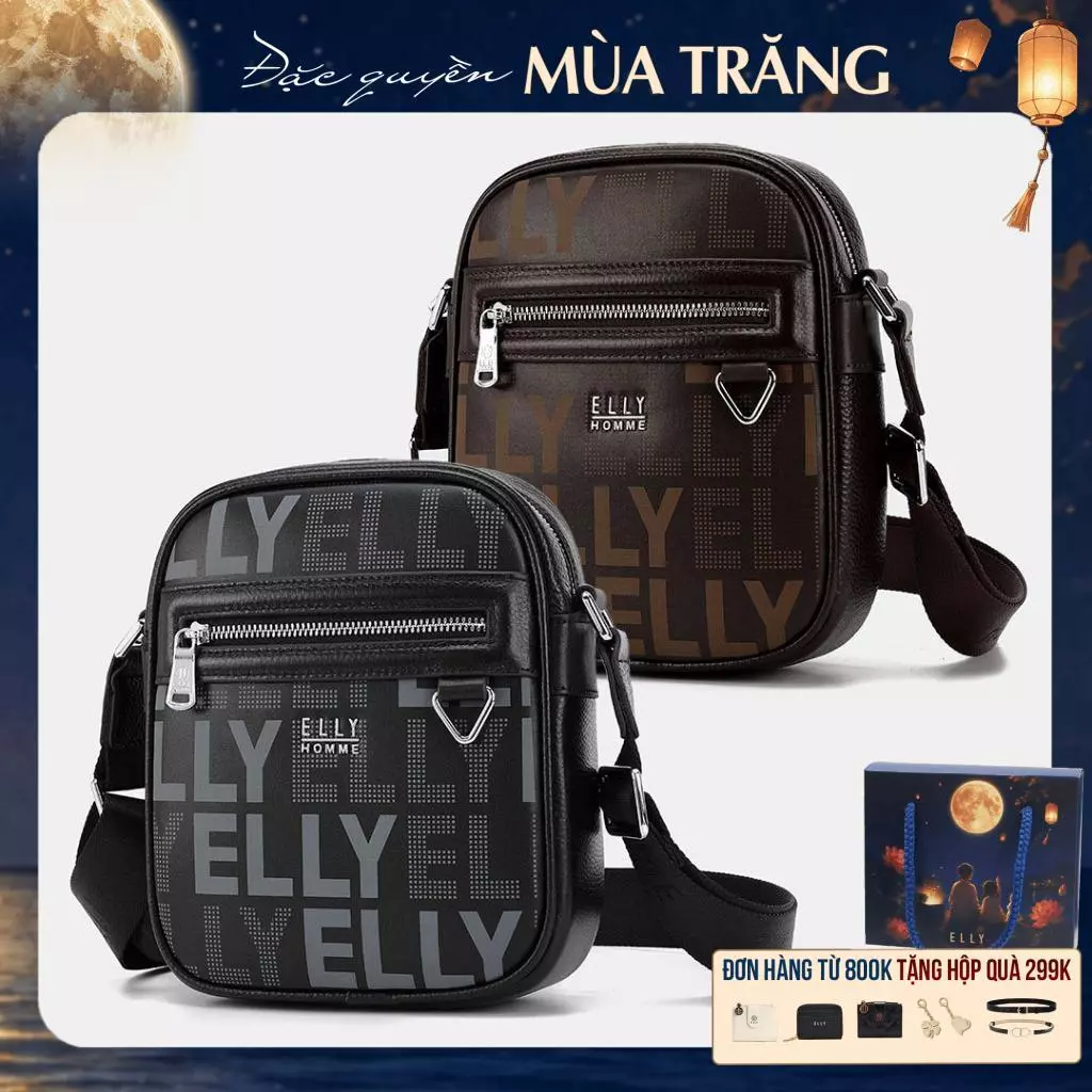 Túi đeo chéo nam da thật ELLY HOMME ETM30 cao cấp chính hãng