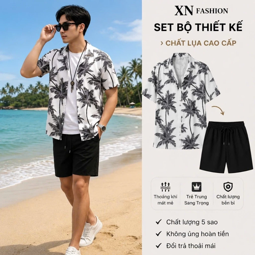 XN_Fashion [ DEAL ĐẦU HÈ ] Bộ Ngủ Pijama Nam Mẫu Mới  Chất Lụa Cao Cấp Không Nhăn Size S-3XL Thoải Mái Sang Trọng