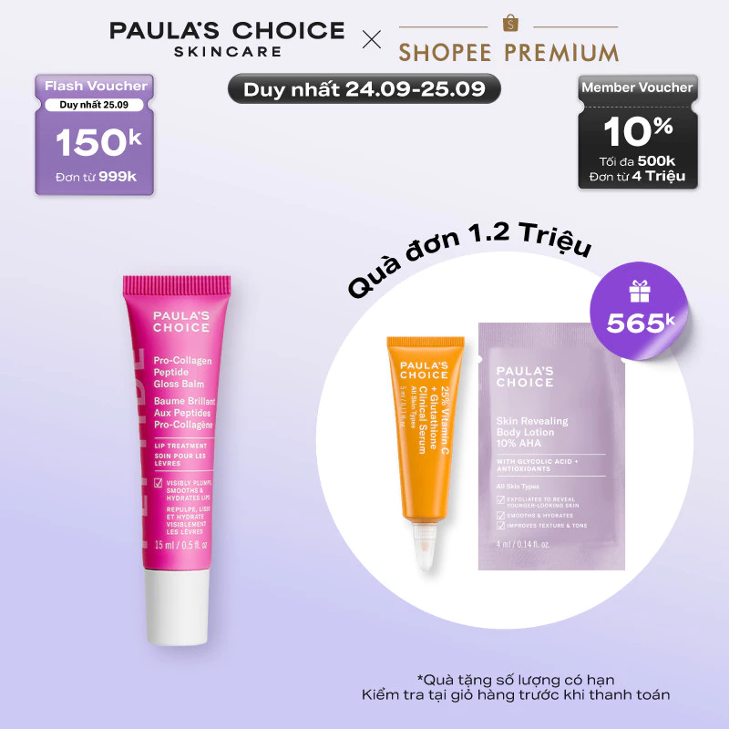 Son dưỡng môi căng mọng và mềm mịn Paula's Choice Pro-Collagen Peptide Gloss Balm 15ml 71180