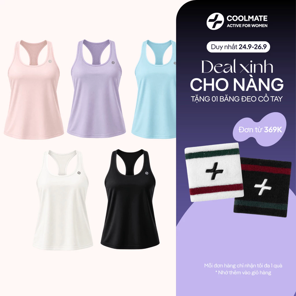 [369K TẶNG QUÀ]Áo Singlet thể thao nữ chạy bộ Core Tank thoáng khí (không kèm bra trong) Coolmate Women