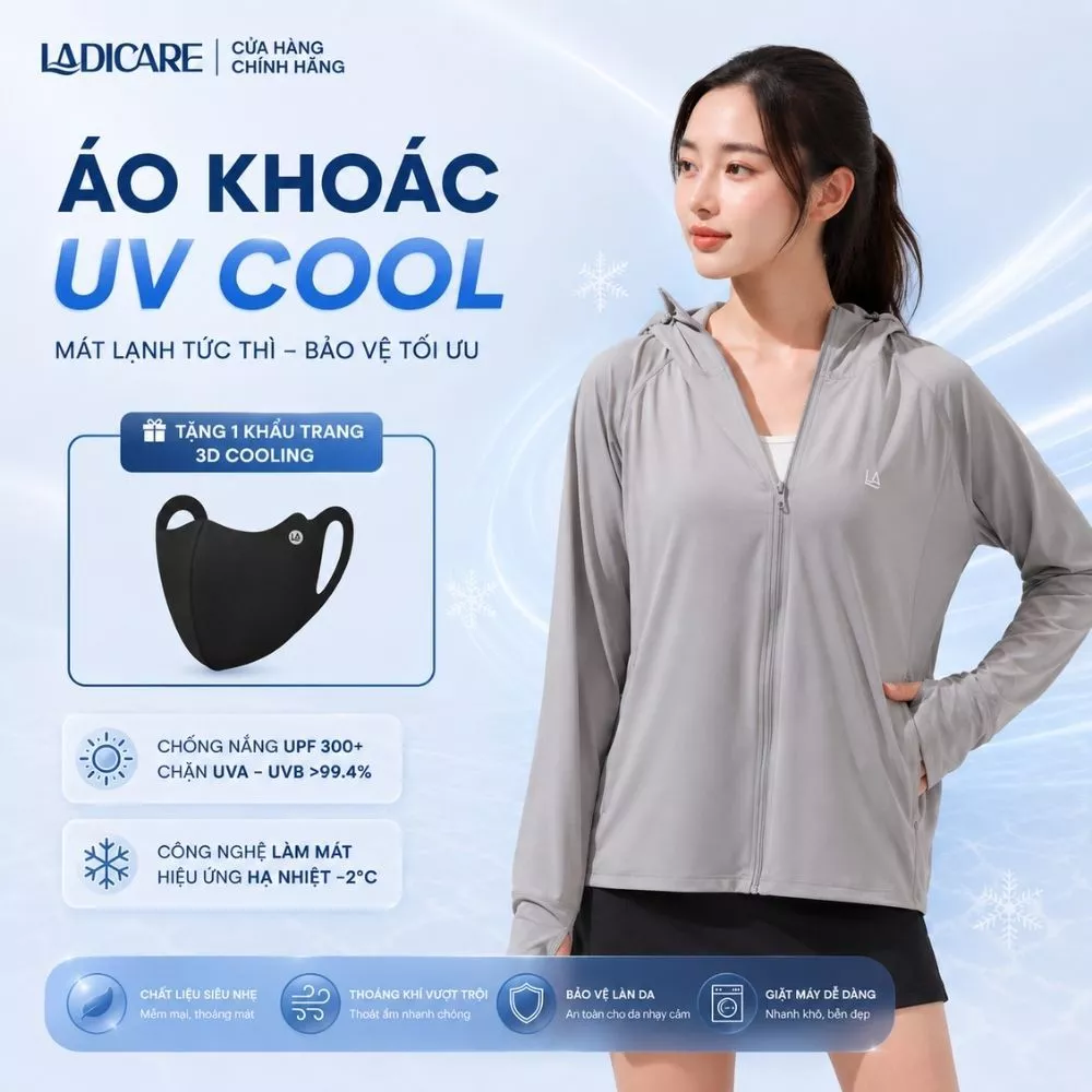 [TẶNG 3D COOLING Khi Mua] Áo Khoác Chống Nắng LADICARE All Cover Chống Tia UV 99%, Vải Lụa Băng Cao Cấp Lưới Thoáng Khí