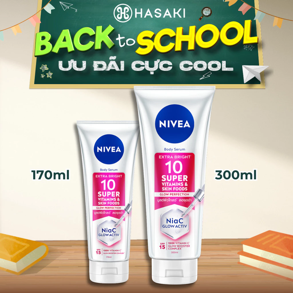[DAILY] Serum Dưỡng Thể Nivea Sáng Da Mờ Thâm Nám Extra Bright 10 Super Vitamins Hasaki