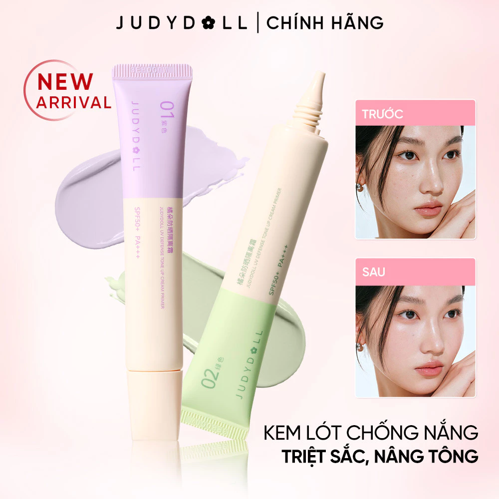[NEW] JUDYDOLL Kem Lót Chống Nắng UV Defense Tone Up Cream Nâng tông Triệt sắc Dưỡng ẩm SPF50+ PA+++ 20/40g