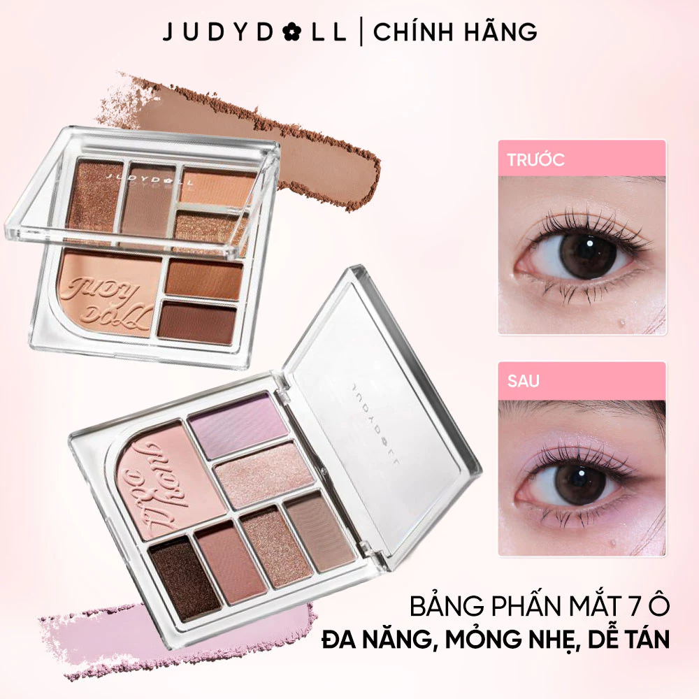 Bảng phấn mắt 7 màu JUDYDOLL Play Color ALL-IN-ONE Palette 8.5g