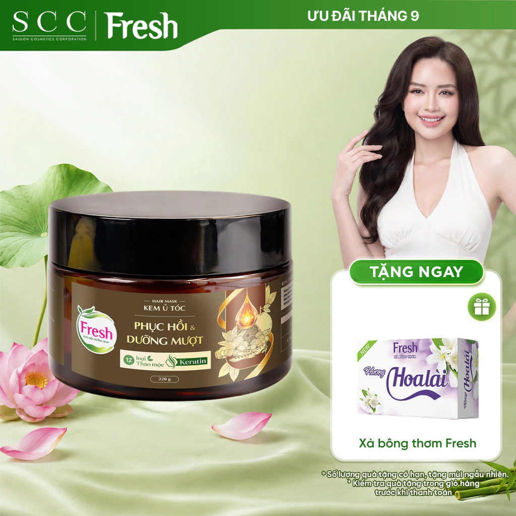 Kem Ủ Tóc Fresh Thảo Mộc Dưỡng Sinh Hỗ Trợ Phục hồi Và Dưỡng Mượt Tóc Hư Tổn 220g
