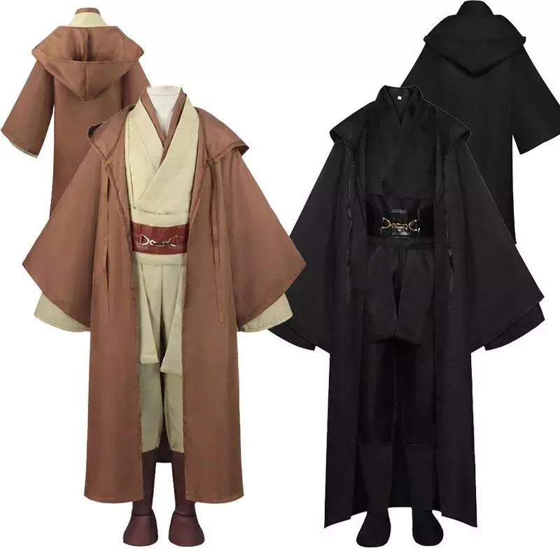 Trẻ Em Jedi Hiệp Sĩ Trang Phục Hóa Trang Obi Wan Kenobi Đồng Phục Phù Hợp Với Anakin Skywalker Có Mũ Trùm Đầu Áo Khoác Trang Phục