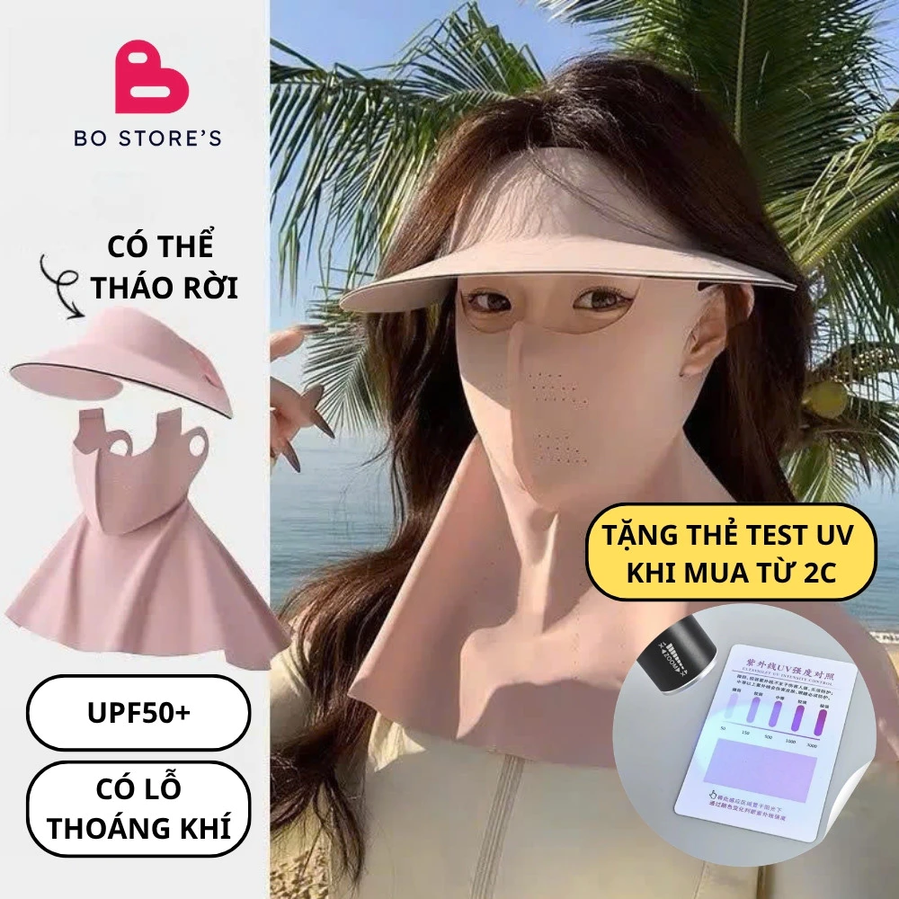 Khẩu Trang Chống Nắng - Mũ Chống UV UPF50+ Lụa Băng Mát Che Kín Mặt Cổ Tiện Lợi Khi Chạy Xe B74959