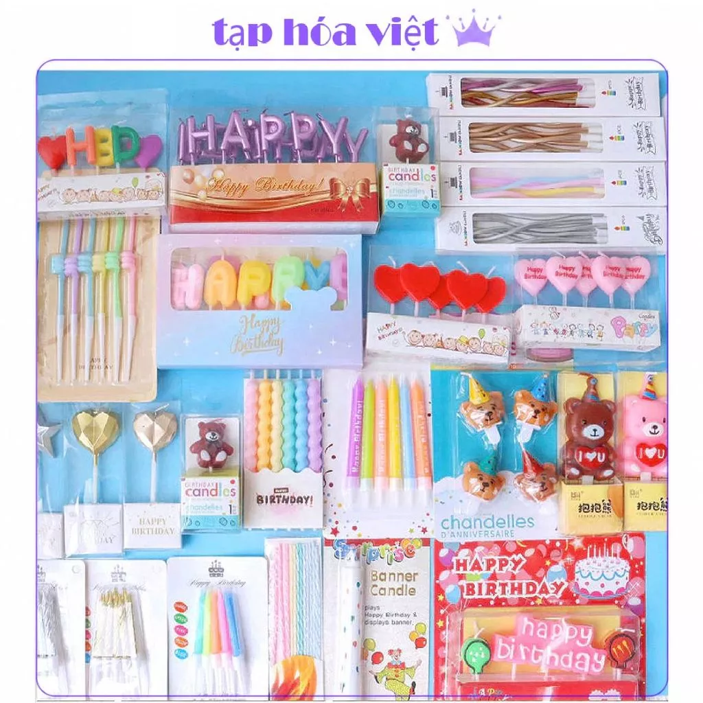 (5 VỈ) Các MẪU NẾN sinh nhật hiện đại trang trí bánh, nến sinh nhật cao cấp