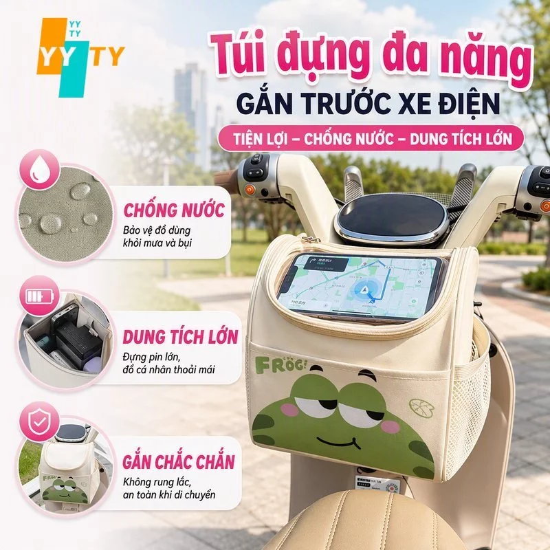 Túi Đựng Đồ Treo Hình Xe Điện Cho Bé Túi Trước Dung Tích Lớn PU Chống Nước Có Ngăn