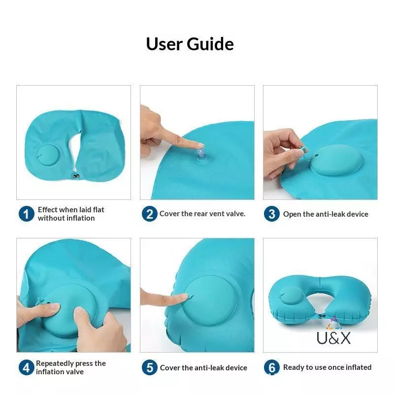 U & X Floing Bơm Hơi Di Động Ne Gối Có Thể Bảo Quản Và Tự Đổ Thích Hợp Cho Du Lịch Ngoài Trời Kinh Doanh Chuyến Đi Cắm Trại MỚI