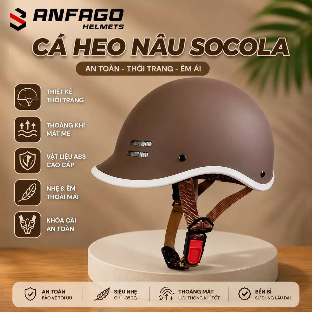 Mũ Bảo Hiểm Cá Heo Chuẩn Quatest 600g Siêu Nhẹ Freesize  An Toàn