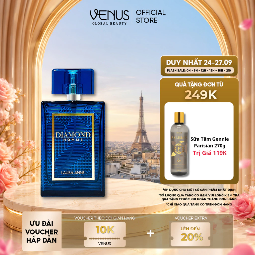 [LIVE ĐỘC QUYỀN] [MUA LÀ CÓ QUÀ] Nước Hoa Nam Diamond Homme hương thơm nam tính, sang trọng 45ml
