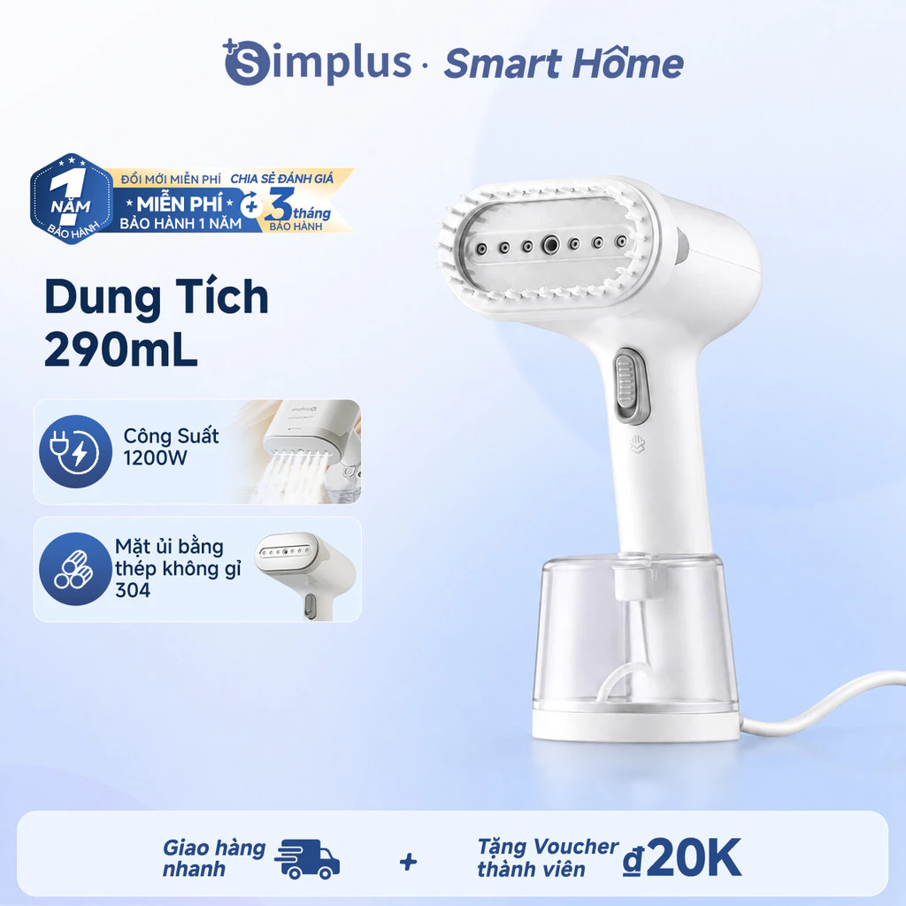 Bàn ủi hơi nước cầm tay Simplus Dung tích bình nước lớn 290ml Công suất lớn1200W Làm nóng nhanh chỉ 30s GTJH019