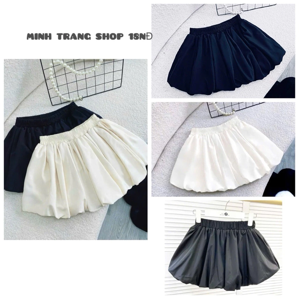 [HÀNG CÓ SẴN] Chân váy bí phồng dáng boom 6 màu chất tuyết hàn kèm quần bảo hộ mềm mát dễ phối đồ A44
