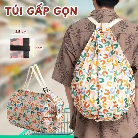 Túi Gấp Gọn Du Lịch Đi Bơi, Đi Biển Vải Oxford Chống Nước, Túi Xách Đi Chợ Tái Sử Dụng Dung Tích Lớn