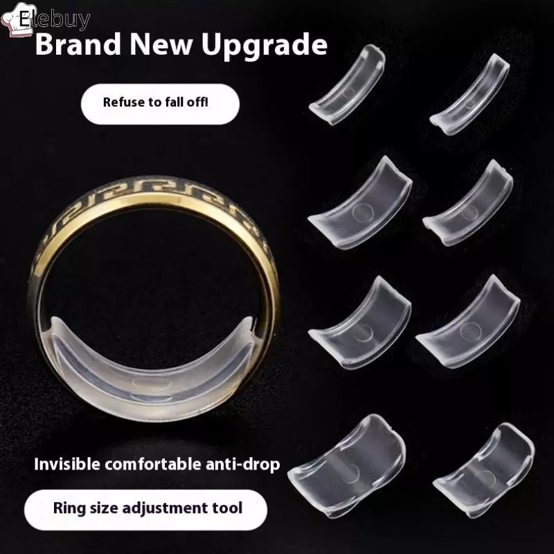[Ele-T] Bộ điều chỉnh kích thước vòng silicon 8 kích cỡ Bộ điều chỉnh kích thước chống mất Vòng giữ vô hình Bộ thu nhỏ cho nhẫn Dụng cụ trang sức