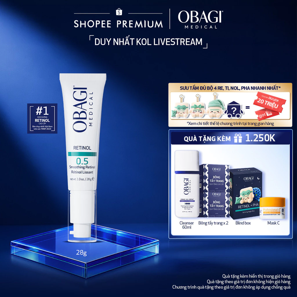 [Obagi x KOL] Kem Dưỡng Làm Mờ Nếp Nhăn & Làm Đều Màu Da Obagi Retinol 0.5 (28g)