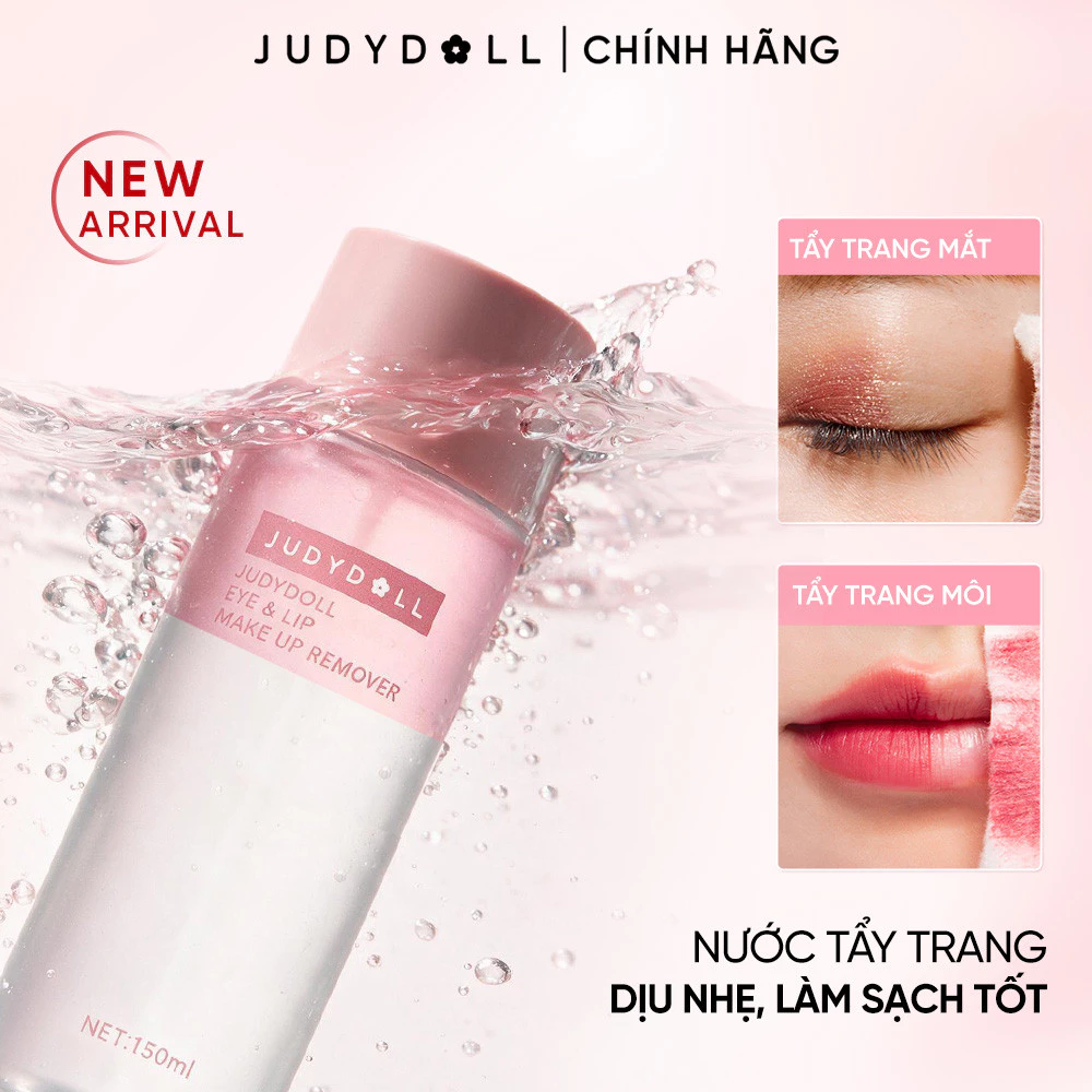 [MỚI] JUDYDOLL Nước Tẩy Trang Mắt Môi eye & Lip Makeup Remover Dịu nhẹ Làm sạch tốt Không làm khô da 150ml