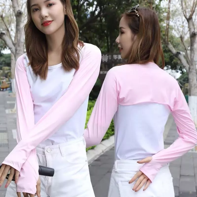 Mùa Hè Thu Ngoài Trời Đi Xe Đạp Chống Nắng Khăn Choàng Tay Áo Polyester Ice Silk Golf Thể Thao Chống Tia Cực Tím Thoáng Khí Che Nắng