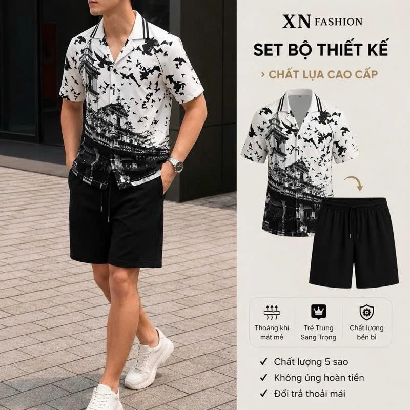 XN_Fashion [ DEAL ĐẦU HÈ ] Bộ Ngủ Pijama Nam Mẫu Mới  Chất Lụa Cao Cấp Không Nhăn Size S-3XL Thoải Mái