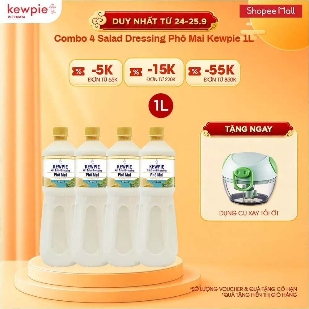Combo 4 Salad Dressing Phô Mai Kewpie 1L