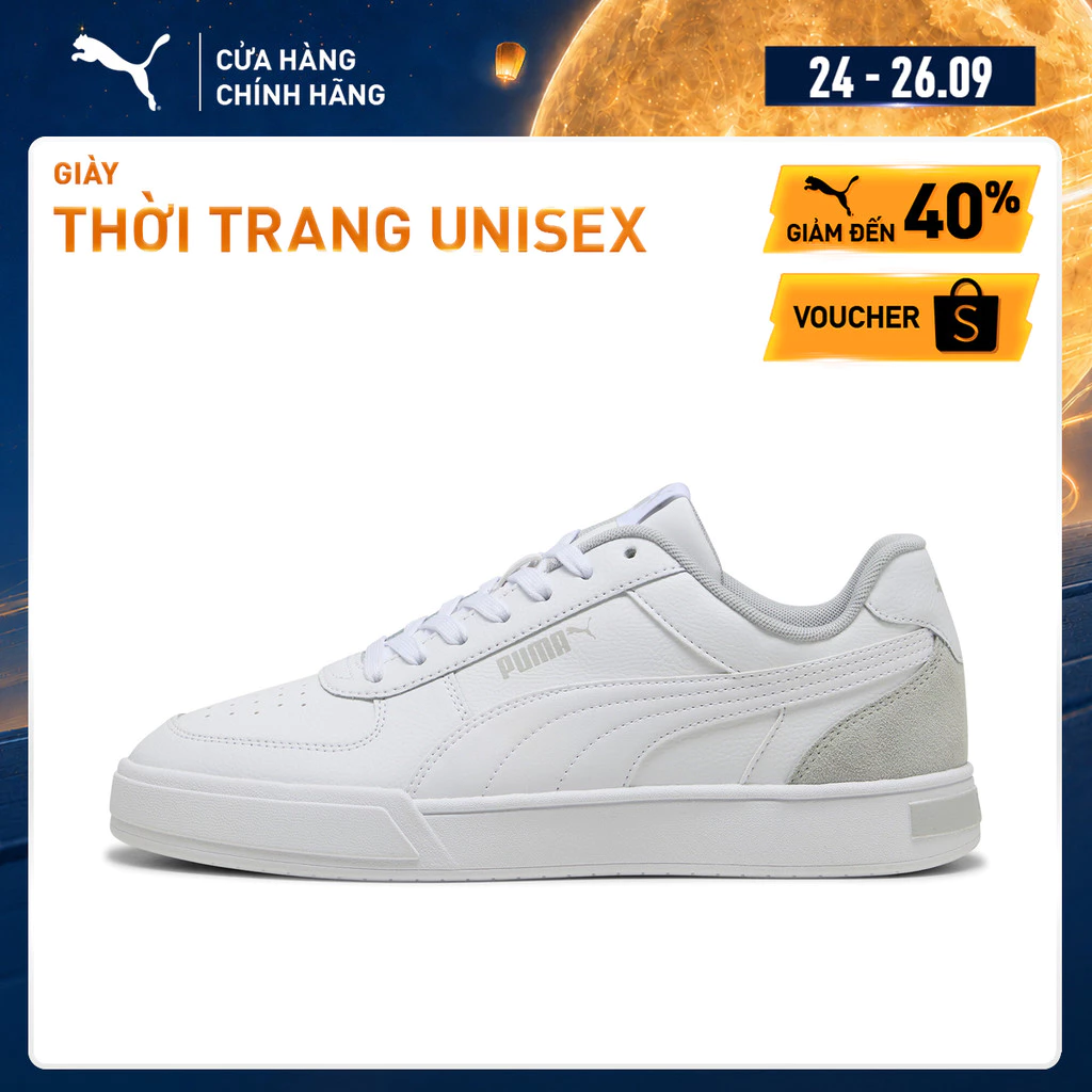 Giày Thời Trang PUMA Unisex Caven Mix White-Ash Gray Màu Trắng