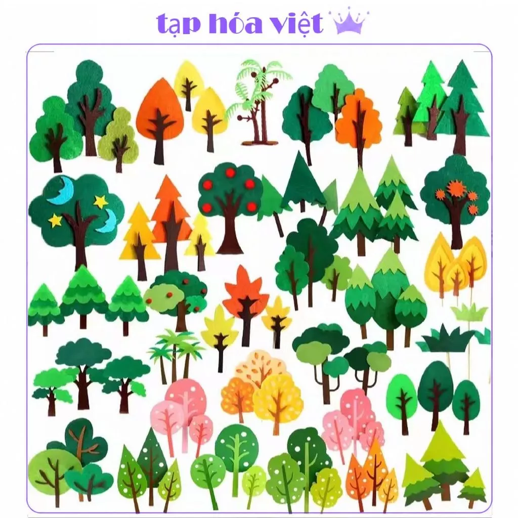 (5 SET) CẮM LÁ CÂY trang trí bánh kem, cây cối trang trí bánh sinh nhật