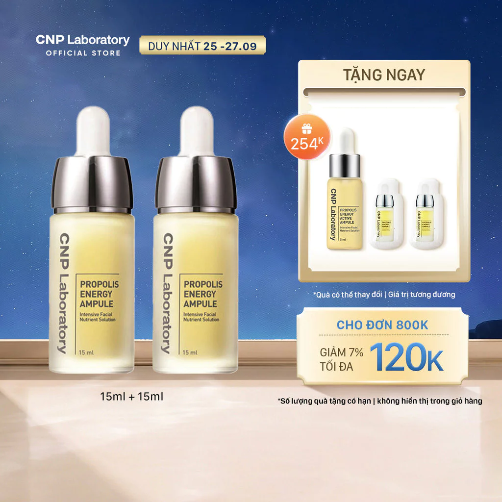 [CNP Laboratory Official] Combo 2 Tinh chất keo ong tái tạo phục hồi da CNP Laboratory Propolis Energy Ampule 15ml