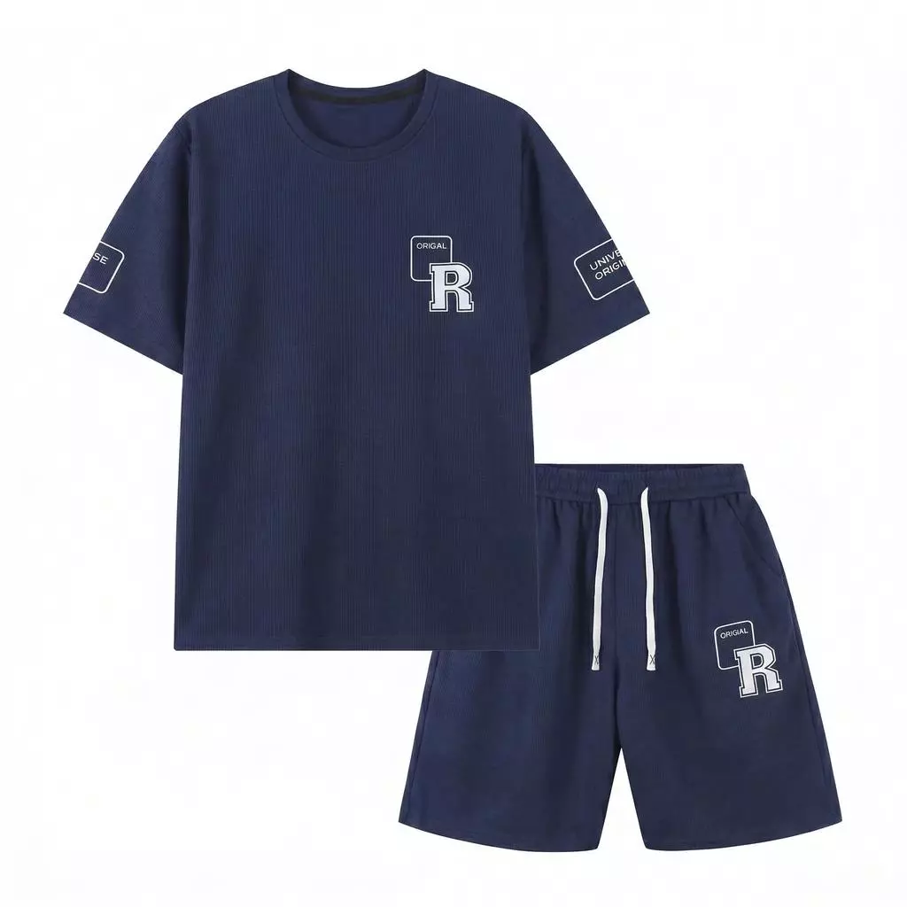 { Bộ tổ ong In chữ R ) Đồ Bộ thể thao Nam Nữ Thun Tổ Ong – Set Áo Quần Short Mặc Nhà Mùa Hè Form Rộng mẫu mới năm 2026