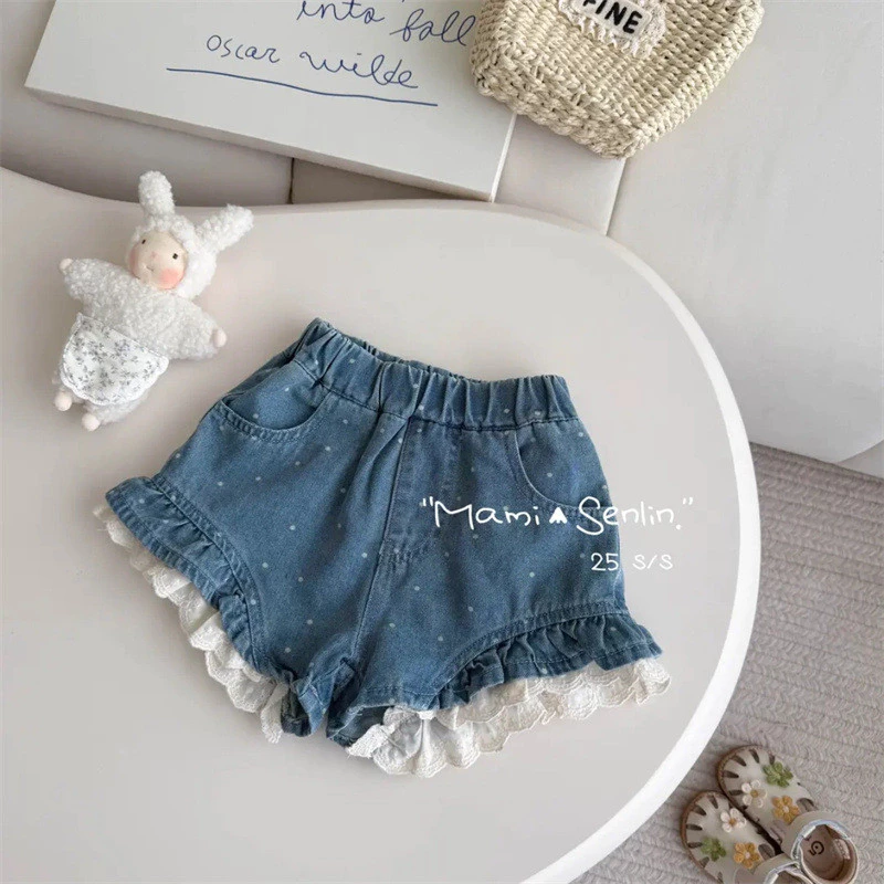 Quần Short Denim Bé Gái 2026 Quần Short Mùa Hè Quần Jean Trẻ Em