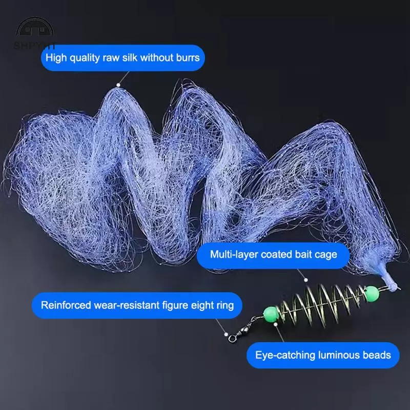 [SHPYHT] Lưới Câu Lưới Lưới Dạ Quang Lưới Hạt Lưới Cá Biển Dụng Cụ Câu Cá Bãi Cỏ Đồng Đúc Gill Ăn Dụng Cụ Câu Cá Mới