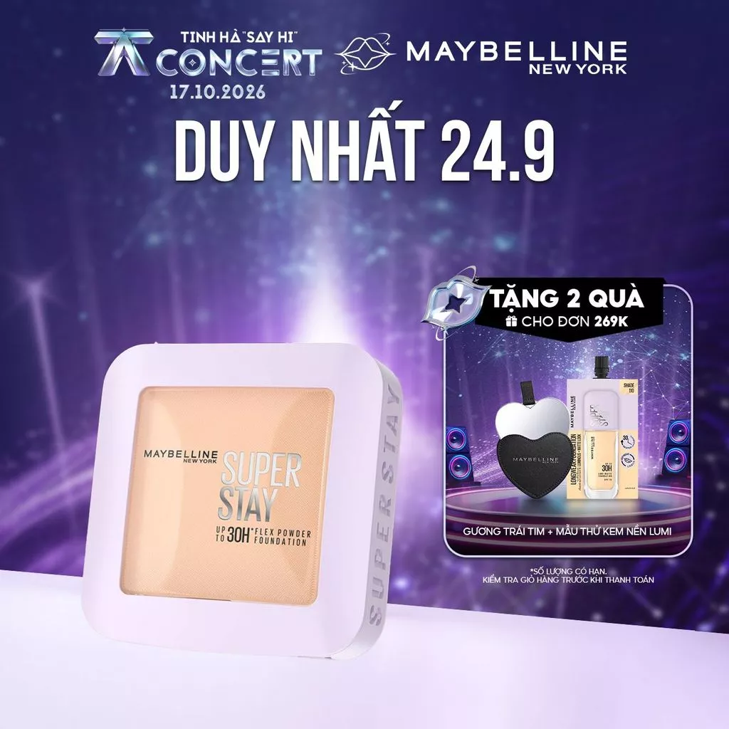 Phấn Phủ Nền Linh Hoạt SuperStay 30H Flex Powder Che Phủ Mịn Lâu Trôi Kiềm Dầu Maybelline New York 9G