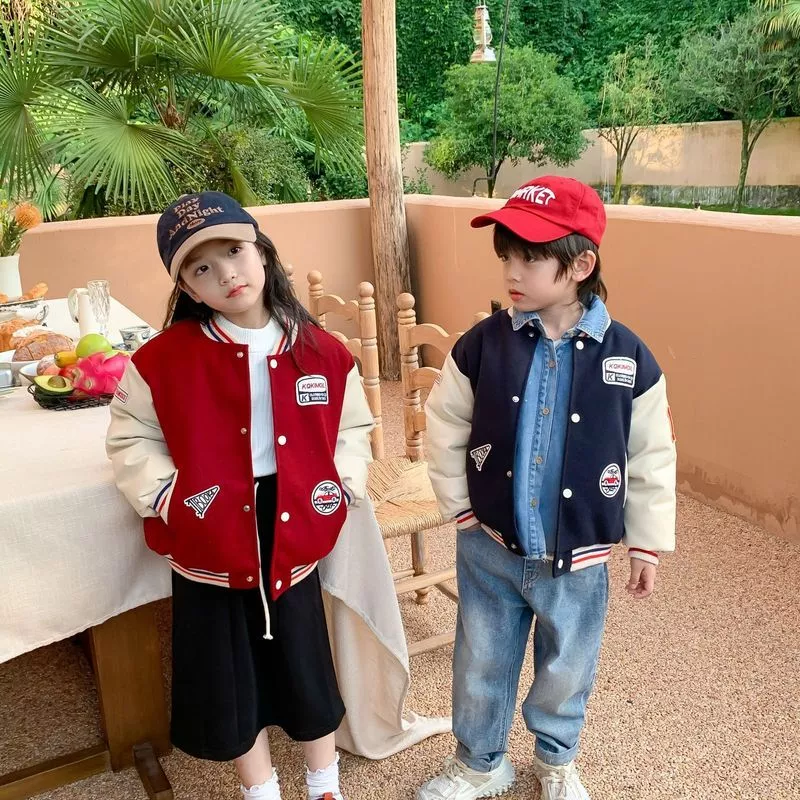 Sẵn Áo Khoác Bóng Chày In Chữ Phong Cách Mới Cho Bé Trai Và Gái