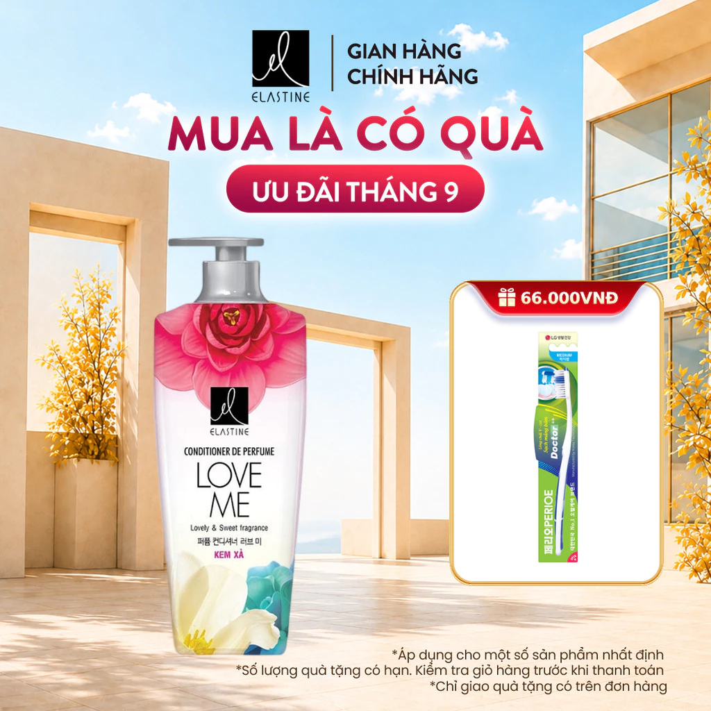 [CHÍNH HÃNG ĐỘC QUYỀN] Dầu xả Elastine De Perfume hương nước hoa 600ml, phục hồi xơ rối, giúp tóc mềm mượt thơm lâu