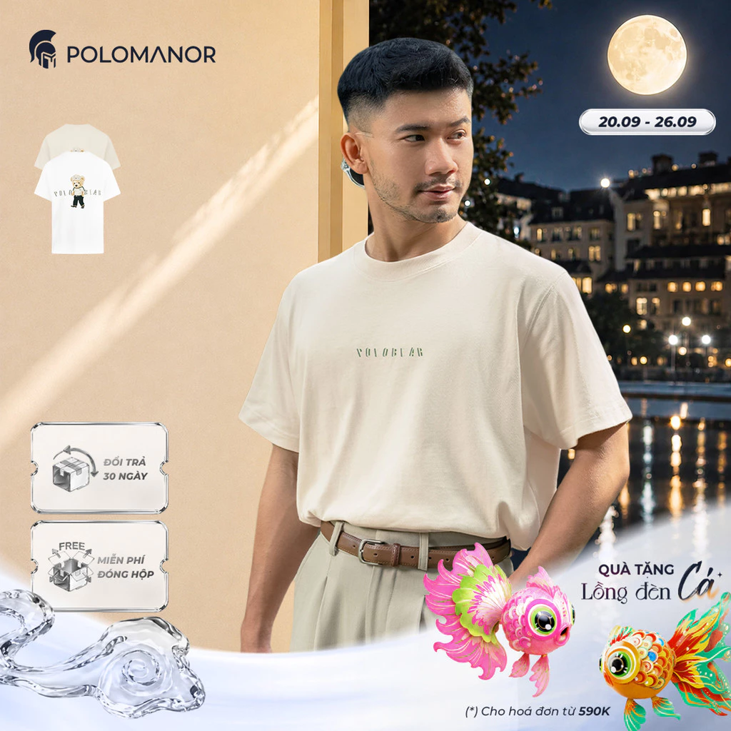 [DEAL SIZE XXL] Áo thun cao cấp LIO, BST LET'S GẤU, chất liệu Cotton 2C đứng form, thoáng mát - POLOMANOR