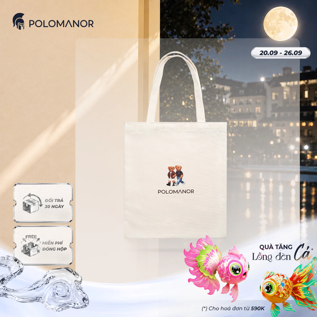 [NEW T9] Túi tote canvas POLOMANOR, cao cấp, thanh lịch, tiện dụng