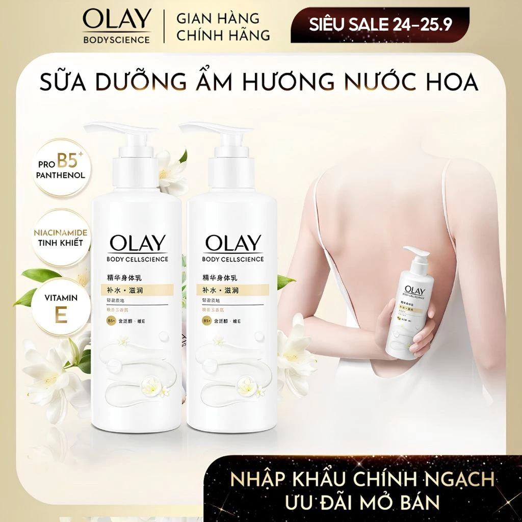 [LIVE] Combo 2 Sữa Dưỡng Thể Dưỡng Ẩm Chuyên Sâu Olay Với Vitamin B5+ Hương Nước Hoa Dạ Lan Hương 260G
