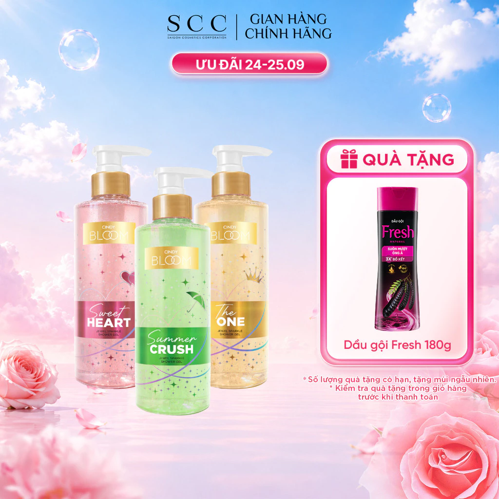 Sữa Tắm Nước Hoa Ánh Nhũ Cao Cấp Cindy Bloom Jewel Sparkle Shower Gel 480g