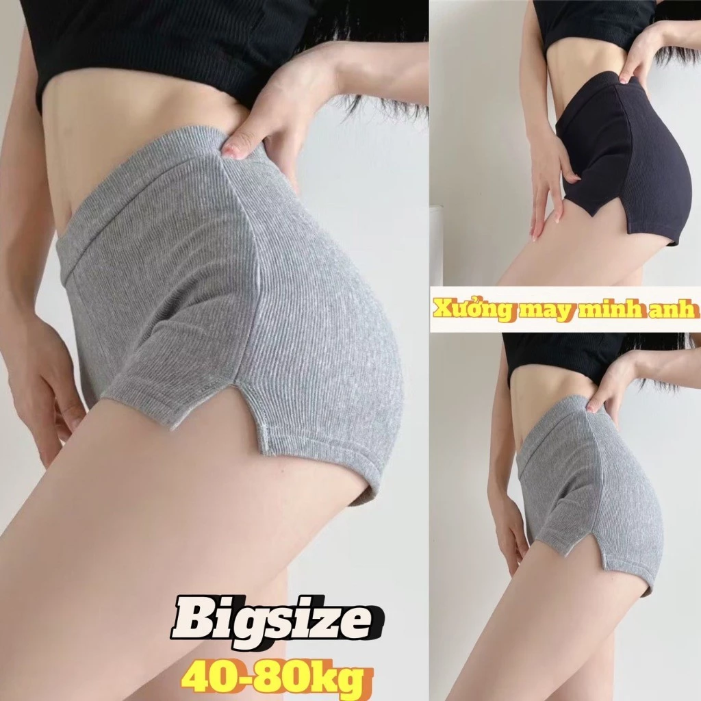 Quần Short Len Tăm Xẻ Gấu Chất Co Dãn BIGSIZE 70KG
